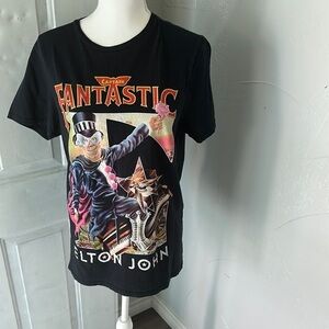 Black Graphic Short Sleeve Tee with Vibrant Design